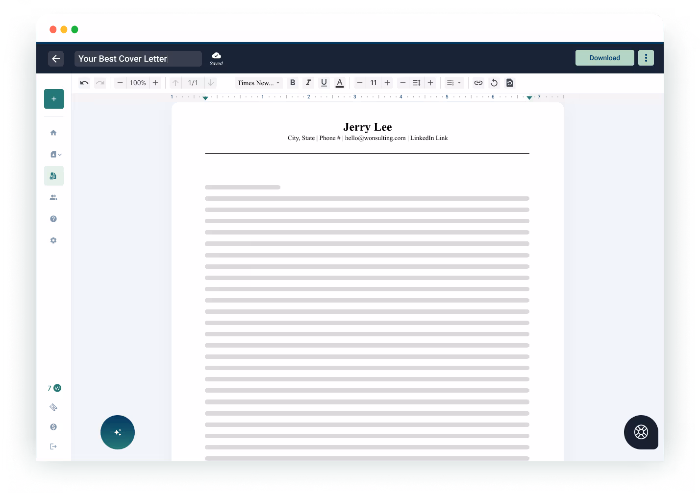 Cover Letter AI Wonsutling Jerry Lee
