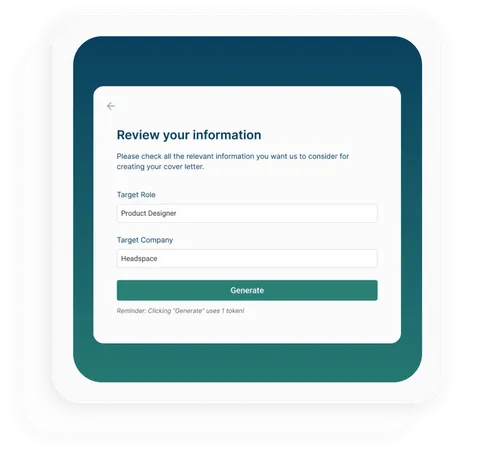 Verify info Cover Letter AI