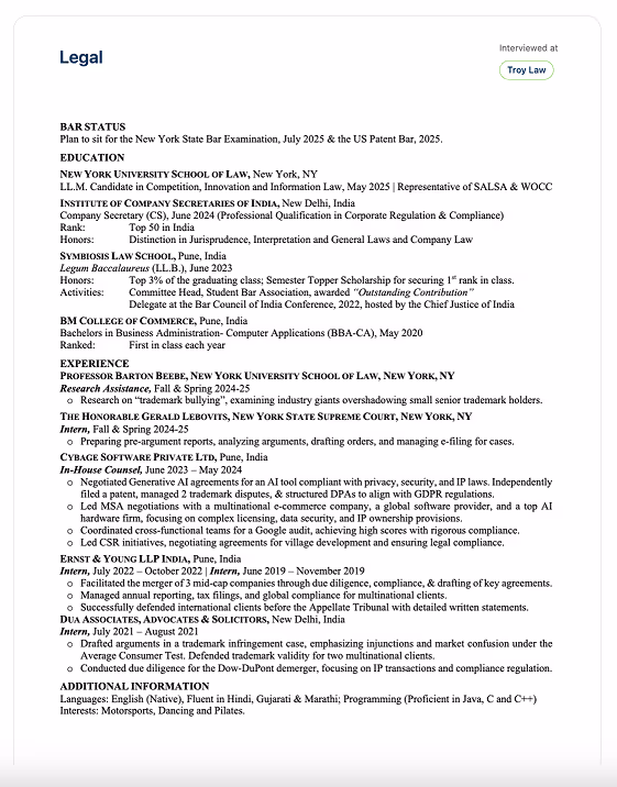 legal resume