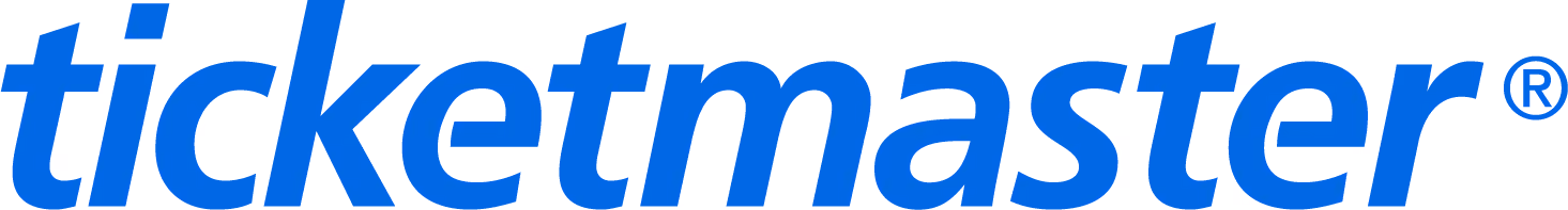 Ticketmaster brand logo text in blue italic lowercase letters with registered trademark symbol.