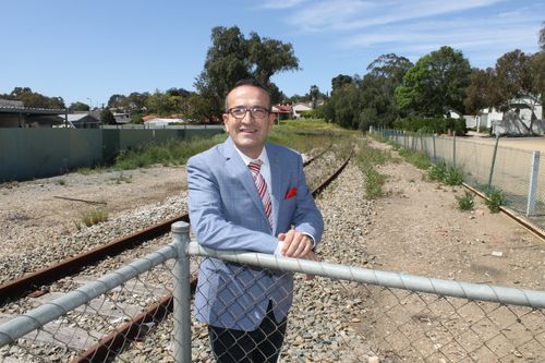 Tony Piccolo at the site of a possible new Gawler platform or siding where a tourist train service to the Barossa could start from.