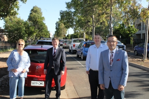 At the $2.5 million drop off and car park announcement this morning were (from left) Cr Gay Smallwood-Smith, Mr Nick Champion MHR, Mayor Glenn Docherty and Tony Piccolo MP.