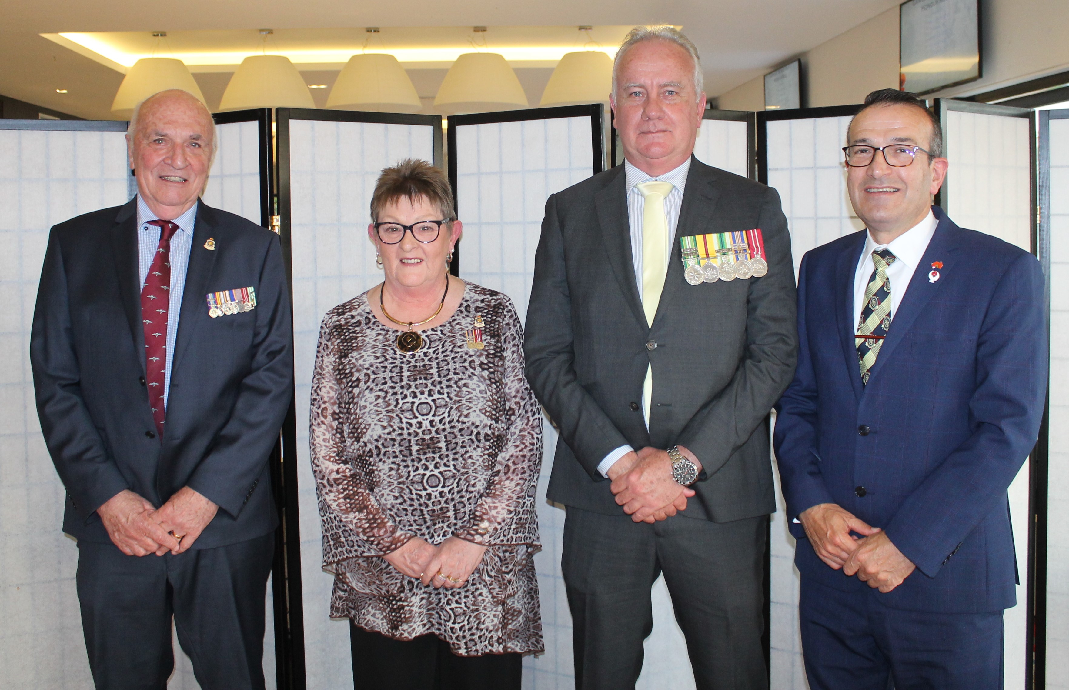 At the Annual Dinner (from left) were Mr Paul Little, State RSL President Cheryl Cates, Gawler RSL President Paul Rutherford, and local MP, Tony Piccolo.