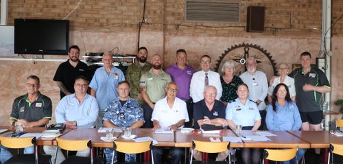 Tony Piccolo and ESO representatives at the Veterans Forum held in Gawler during the week. Back Row: Wes Woulleman (Australian Partners of Defence); Robin Carbins (Vietnam Veterans Federation); Flying Officer Jason Enchong (Aboriginal Veterans SA); Ricky Skiathitis (RSL Care); Dion Cowdra (Open Arms); Tony Piccolo MP; Linda Staszynski (Partners of Veterans); Robert Eley (Legacy SA & Broken Hill); Angela Portakiewicz (Partners of Veterans); Bill Bates (Operation Unity)
Front Row: Matt Mangelsdorf (Operation Unity); Greg Weller (Air Force Association); Flight Sergeant Gary Kohn (Aboriginal Veterans SA); Lawerence Ng (Air Force Association); Barry Heffernan (Veterans Welfare); Warrant Officer Anita Godfrey (Defence SA); Julie Walker (A Stable Life)