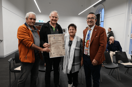 At the history month program launch were from left, Paul Barnet, Chair of the Gawler History Team, Gary and Leonie Iremonger owners of the Eagle Foundry B&B, one of Gawler’s original foundries where machinery and equipment were manufactured, and local MP Tony Piccolo.