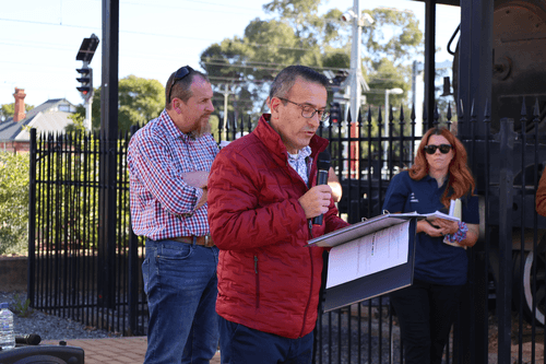 Tony Piccolo MP addressing the community forum on Sunday morning.