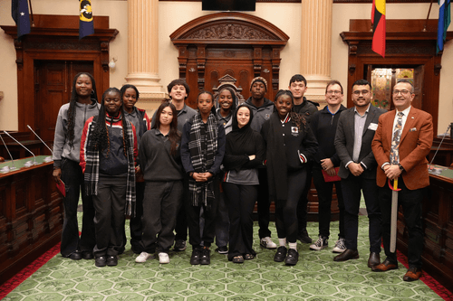 Student Ambassadors from Mark Oliphant College in the House of Assembly
