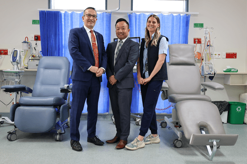 With local MP Tony Piccolo are oncologist Dr Cuong Do and Cancer Care Coordinator Ashleigh Heinrich