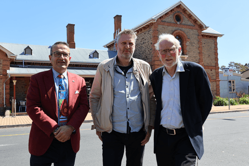 With Tony Piccolo MP at the Gawler Railway Station are Heritage Architects Anthony Coupe and Richard Woods. They are developing proposals to showcase Gawler’s Rail History in the Gawler Railway Precinct.