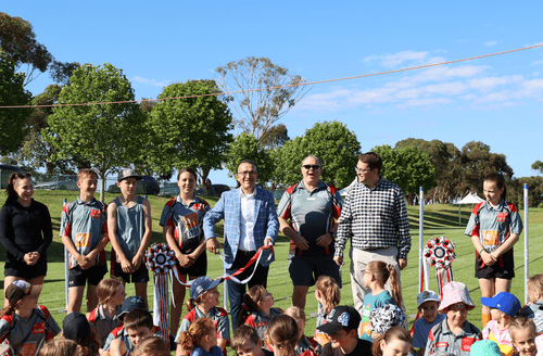 Tony Piccolo MP, Mikr Glanville and Deputy Mayor Cody Davies cut the ribbon to launch the 2024/25 season.