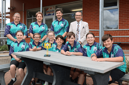 There they go (Lego) to the Nationals: Front – students Cassie Round, Jack Robertson, Charlotte Coombe, Zach Reiman, Kai Tuohy, Evelyn Garreffa, Vincent Cavallaro
Teachers/coaches Kelly Brian, Jo Umney, Luke Smale and Member for Light Tony Piccolo MP