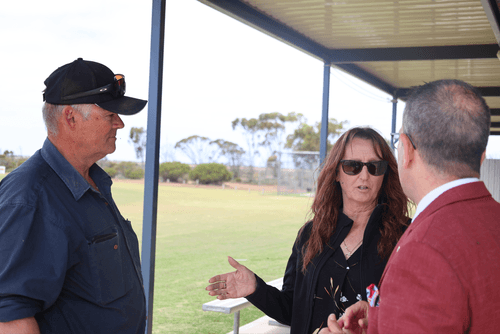 Member of Parliament with Dublin residents Rob and Julie Walker discussing the proposed community forum.