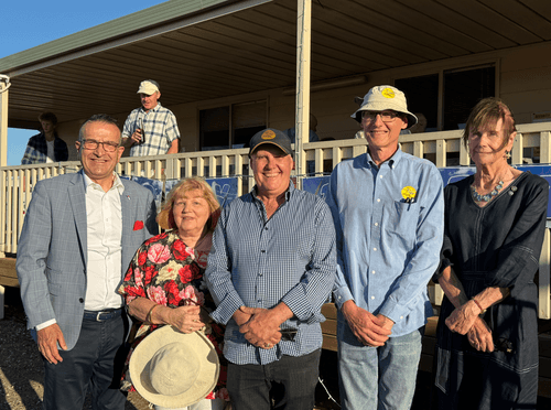 At the 80th Birthday celebrations were (L-R) Tony Piccolo MP, Colleen Moore, Club Manager - Tom Leech, President - Tony Lewis and Bev Roediger.