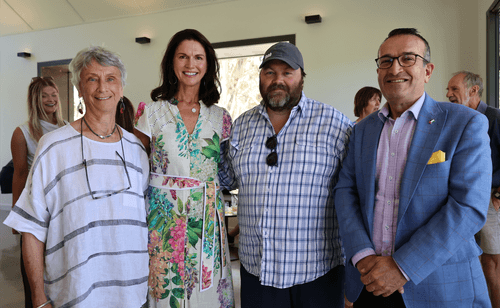 Di Mayfield, Katherine Nugent, Guy Parkinson, and Tony Piccolo at the official opening of the distillery cellar doors on Sunday.