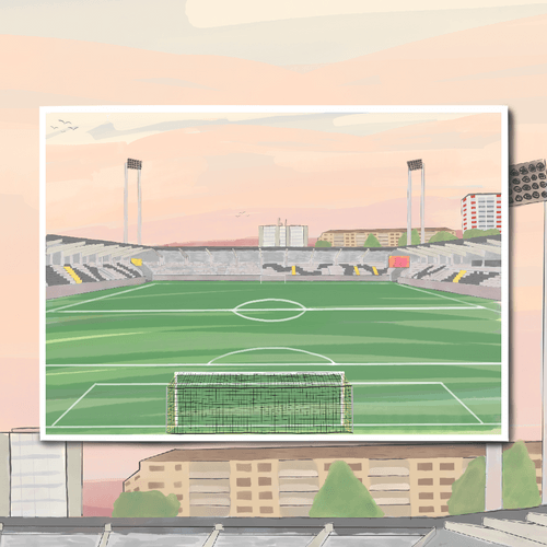 Bravida Arena, Rambergsvallen - Målad med akvarell 2022.