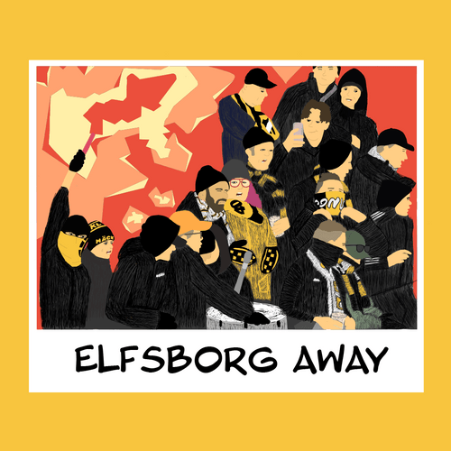 Full sektion när Häckensupportrar invarderar Borås i den allsvenska starten.