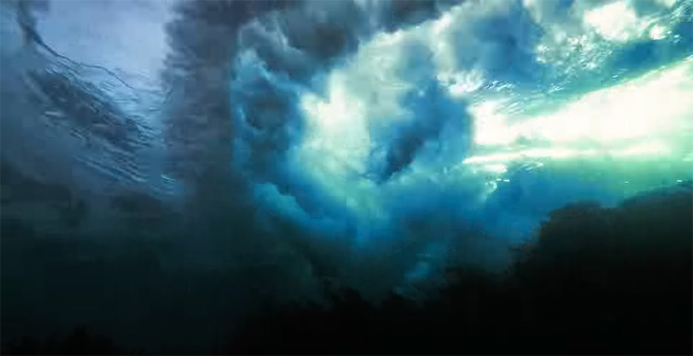 Beautiful image of waves crashing overhead