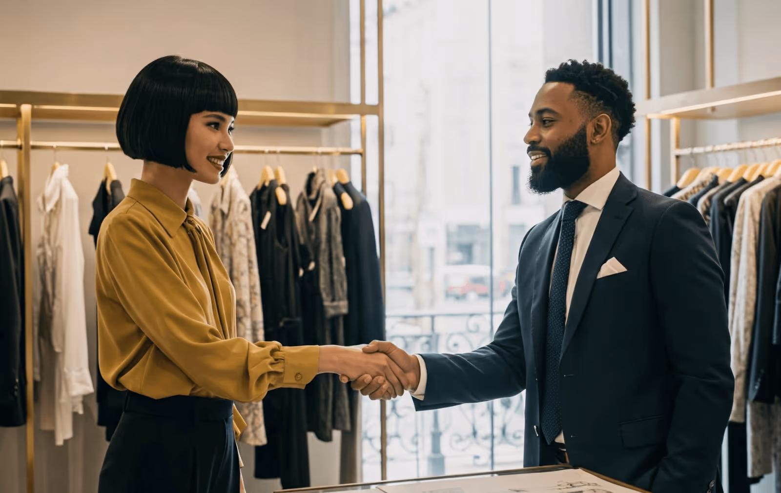 Brand Representative & Retail Manager Shaking Hands