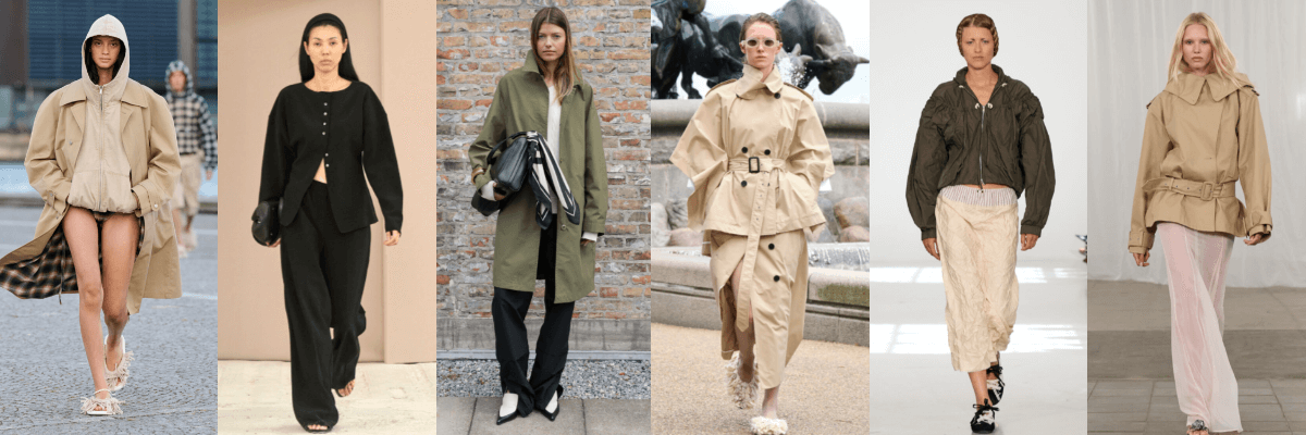Copenhagen Fashion Week Spring 2026: Waterproof fabrications designed for creating chic look that are made for spring adorned by models at Copenhagen fashion week spring'26 