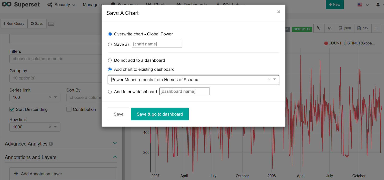 Importing an existing chart to the dashboard. Source: Censius AI