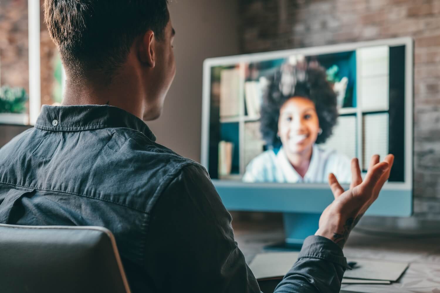 Employee takes part in virtual coaching