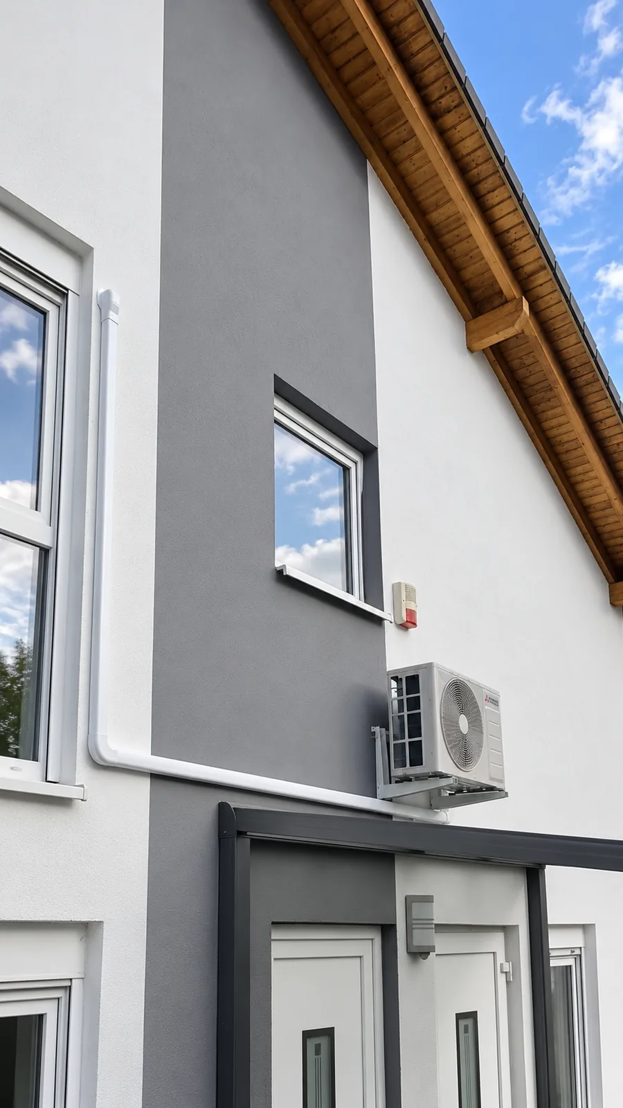 Klimaanlagen-Außengerät an der Fassade eines Gebäudes