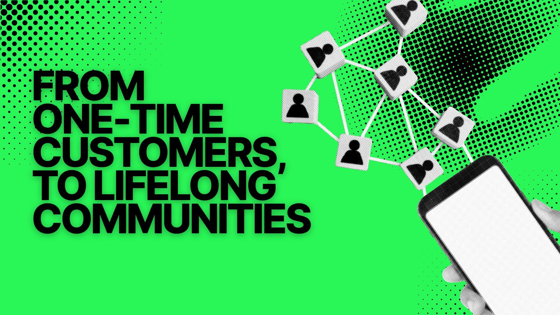 A cell phone image that shows a network of connections to demonstrate realized value.