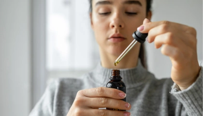 Huile de CBD dans les mains