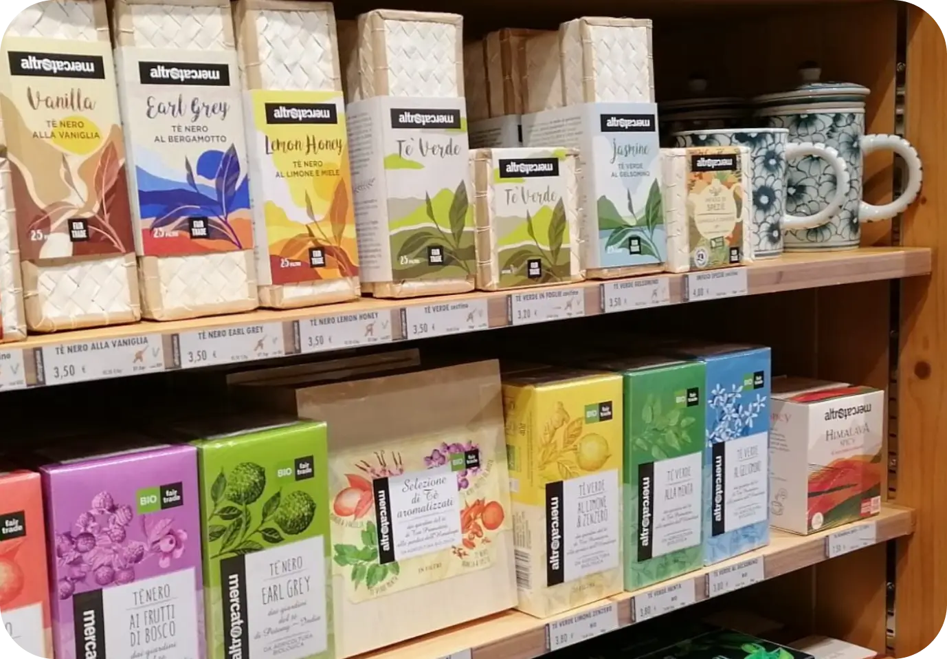 prodotti su scaffale