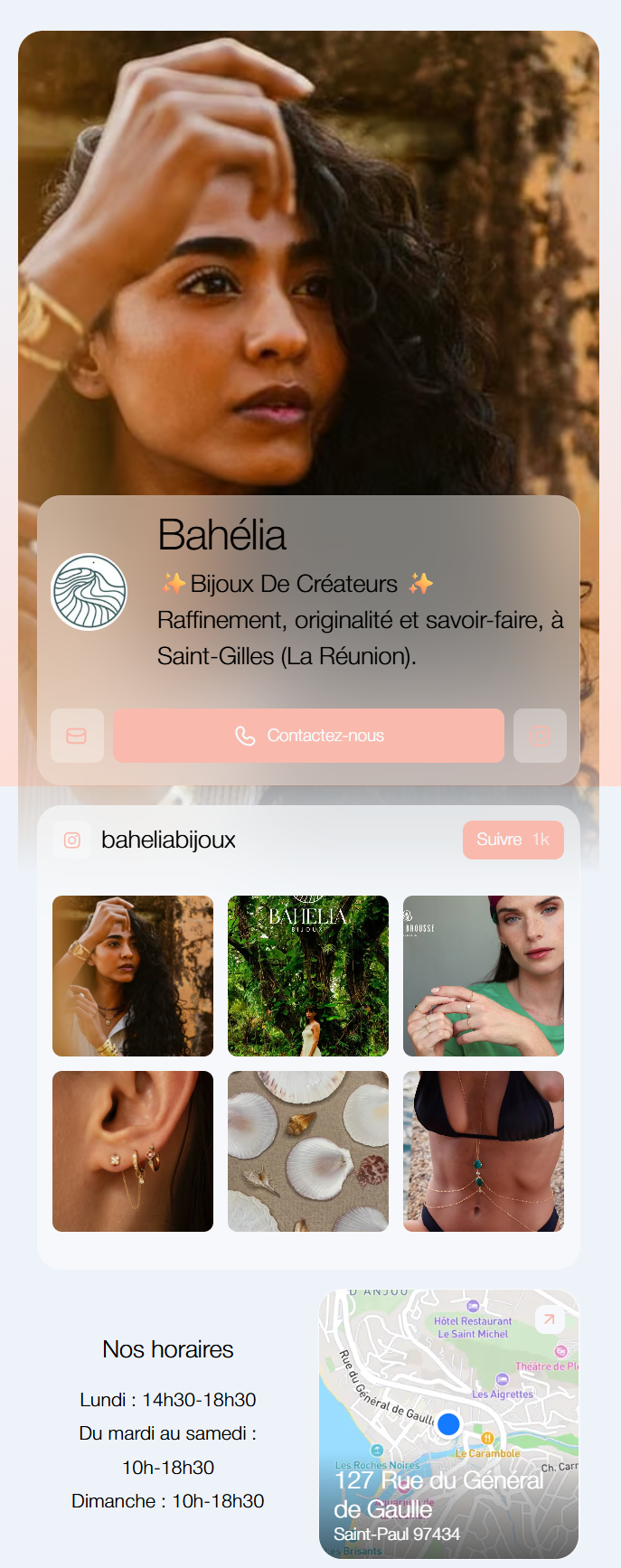 Landing page pour Bahelia