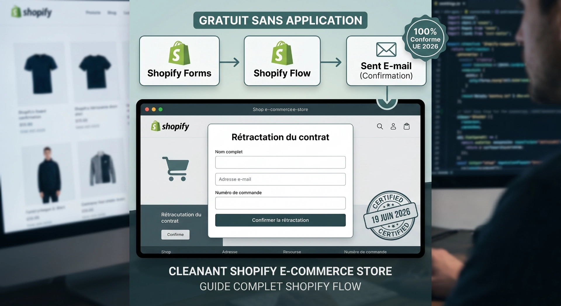 Tuto : Ajouter le bouton de rétractation obligatoire sur Shopify (Gratuit & 100% Conforme UE)