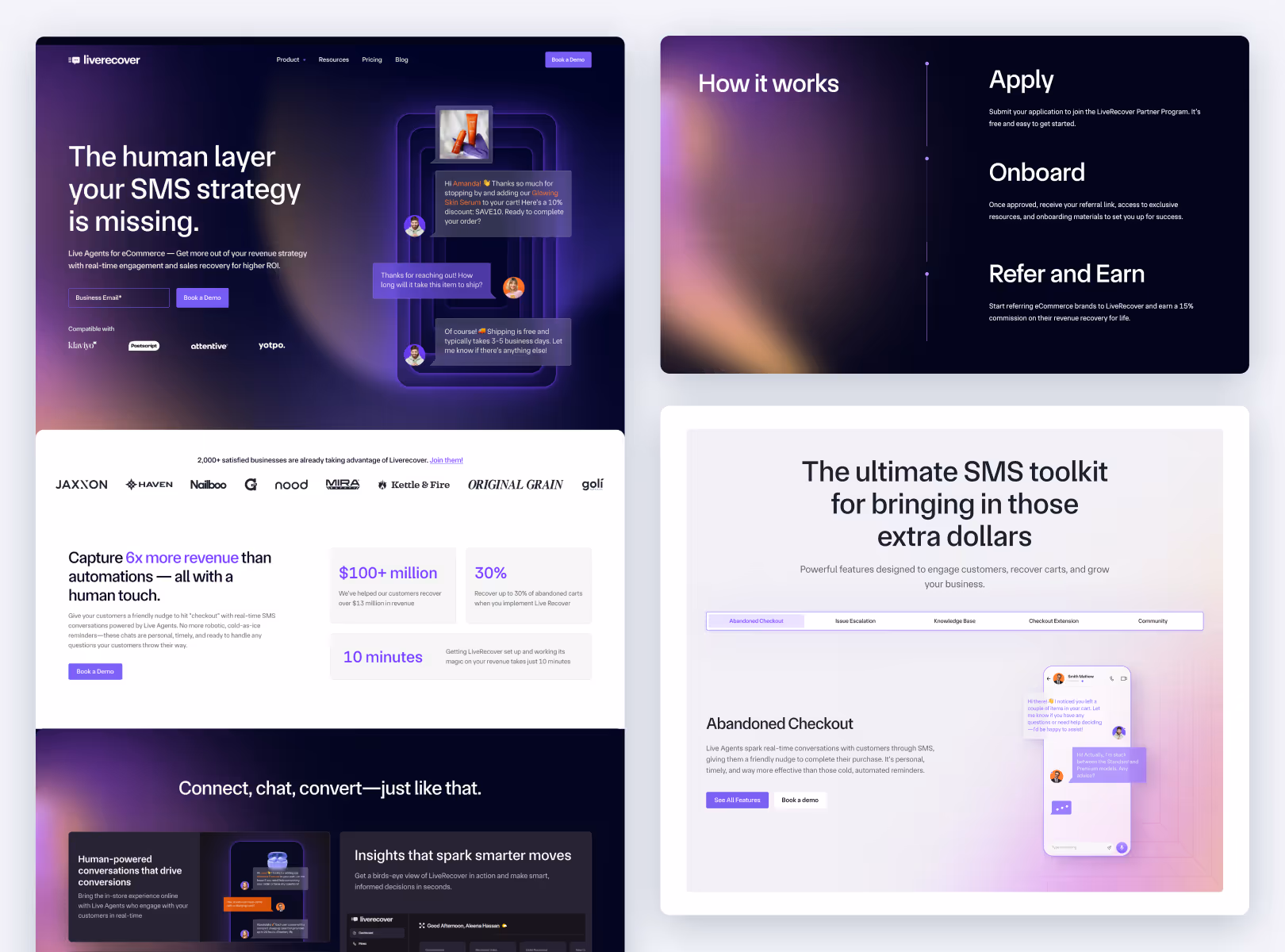 Landing page we created for Sendlane in Webflow.