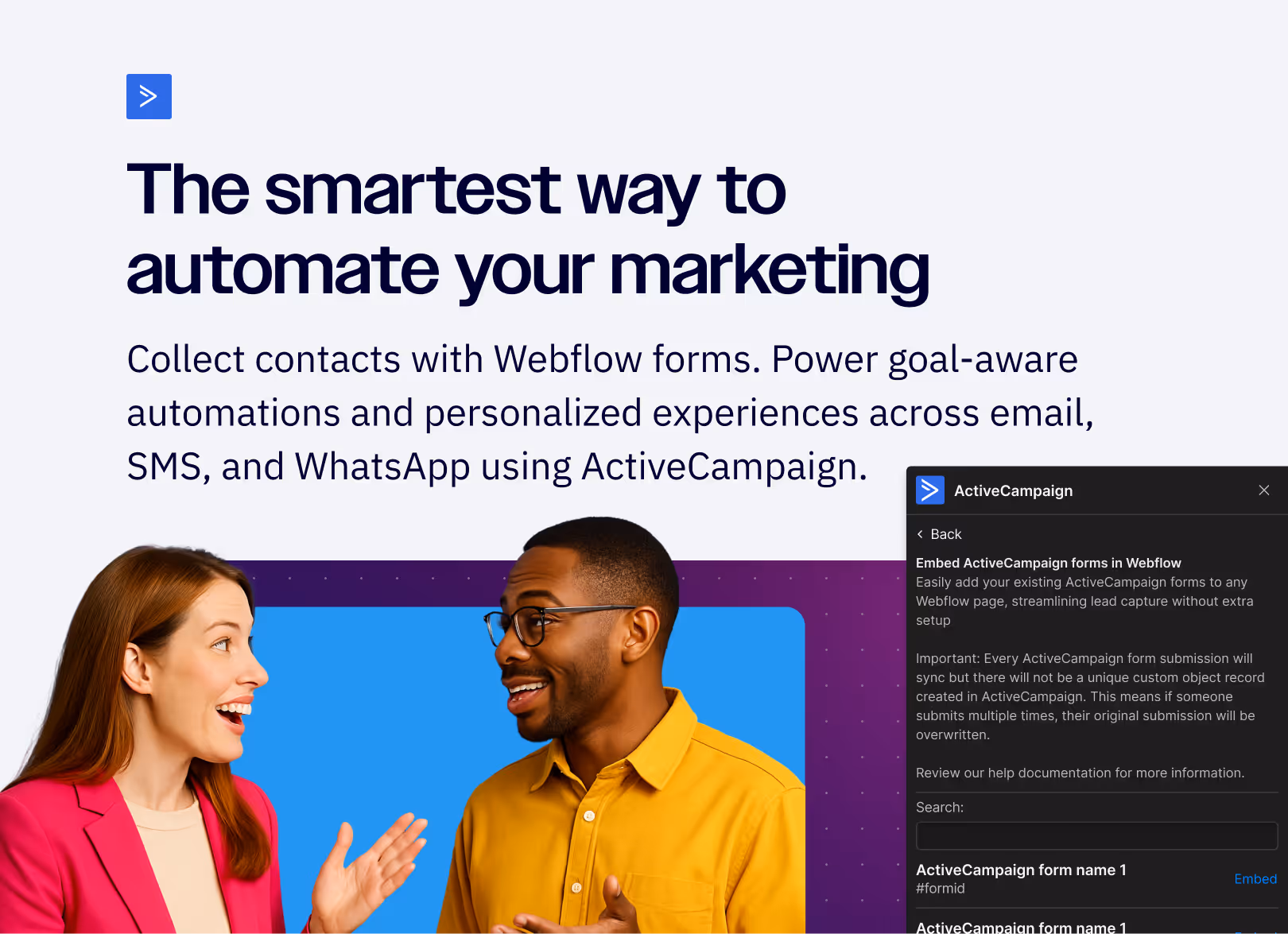 Landing page we created for Sendlane in Webflow.