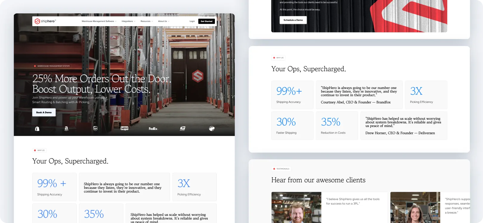 Landing page we created for Sendlane in Webflow.