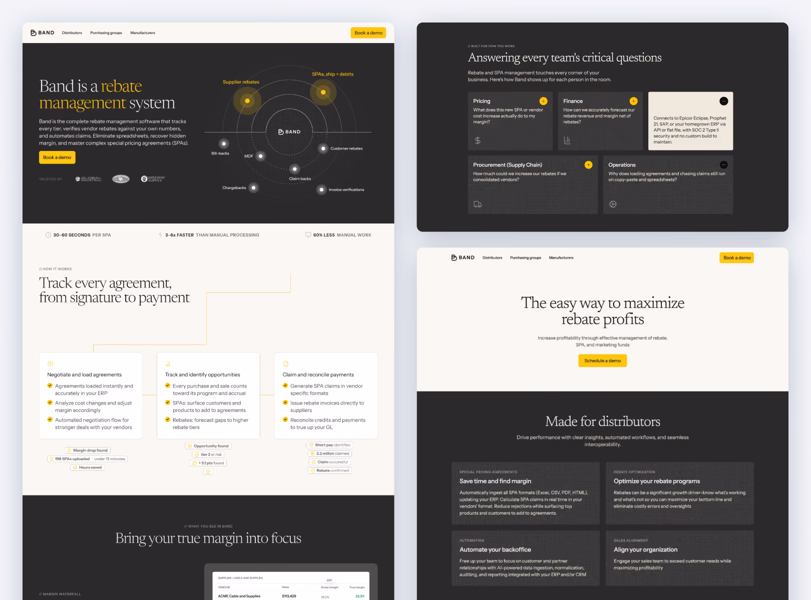 Band homepage and rebate management website designed and built by Flowout.