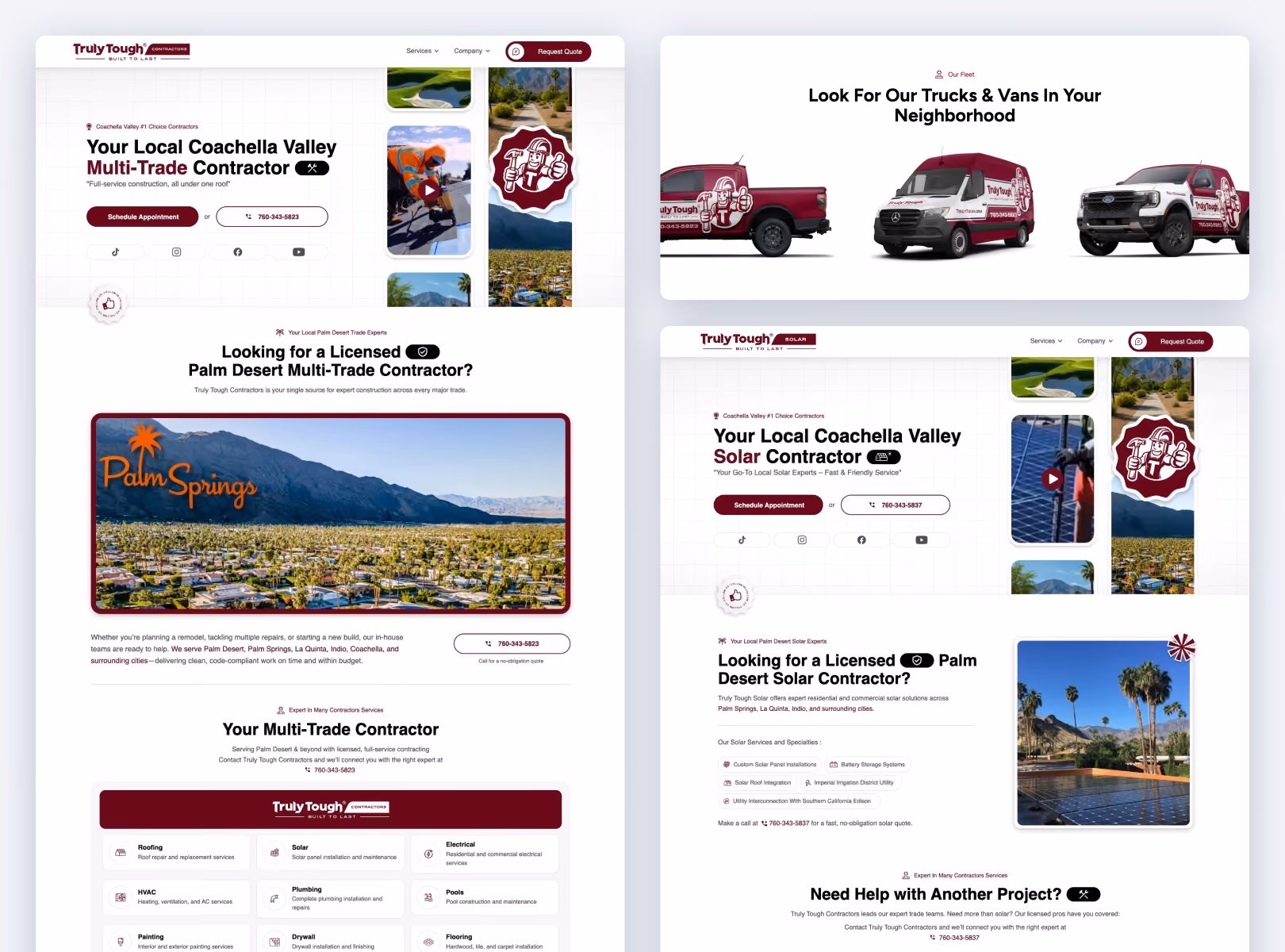 Truly Tough homepage built in Webflow on desktop and mobile