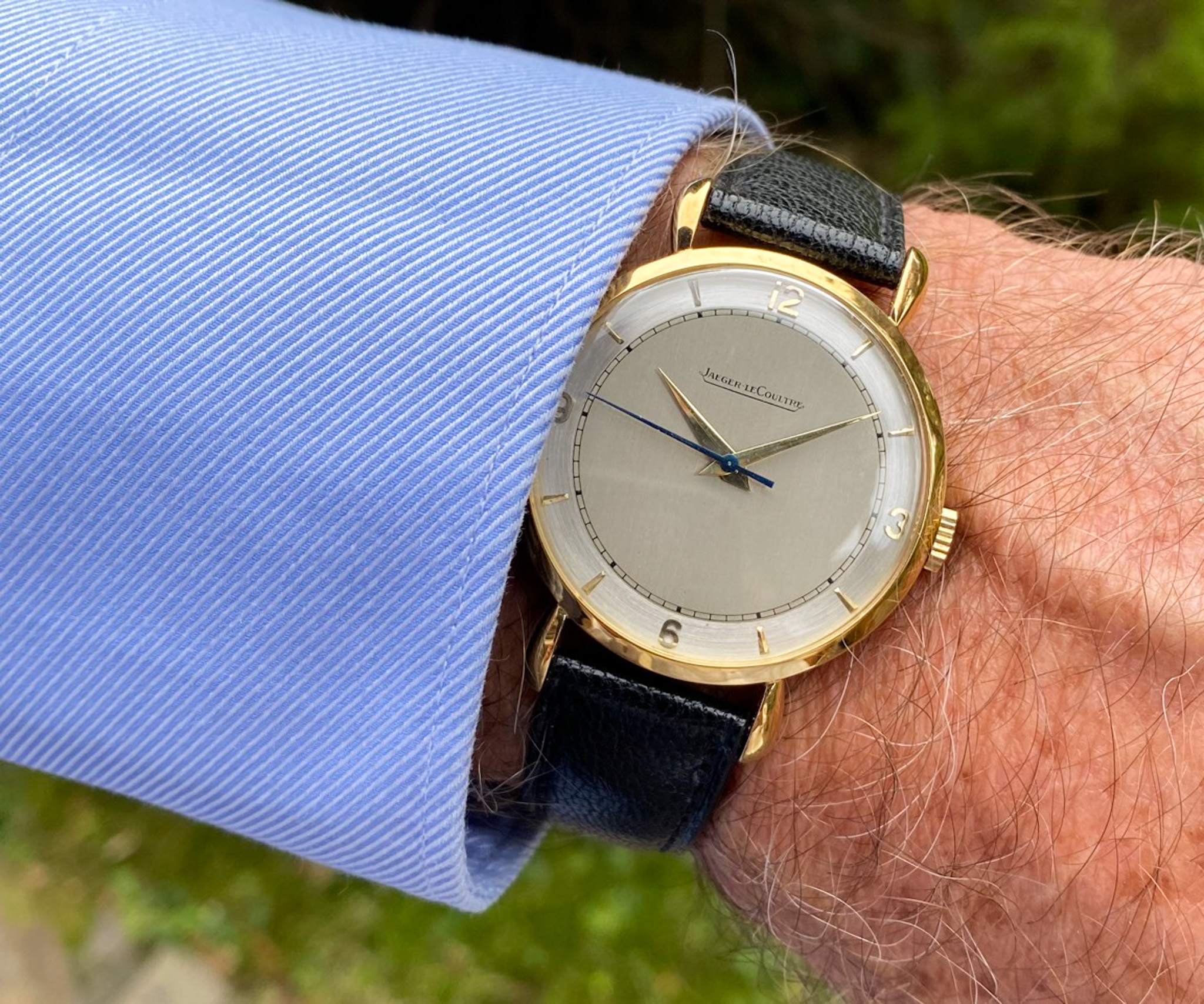 Jaeger Le Coultre 18K Gold 1953 Cal.450 Drop Lugs