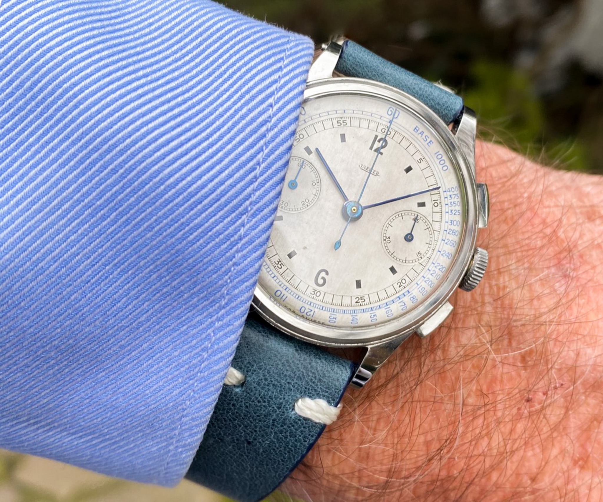 Jaeger Le Coultre Chronograph Steel 1958 Cal. 285 Fab Suisse