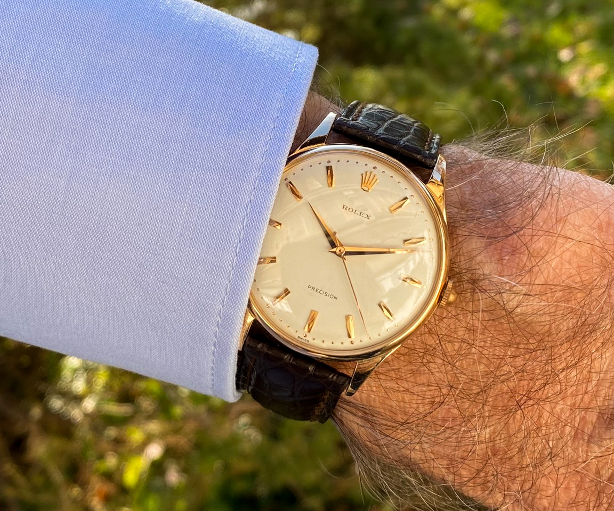 Rolex Precision 18K Roségold 1950 Ref. 9007 NOS