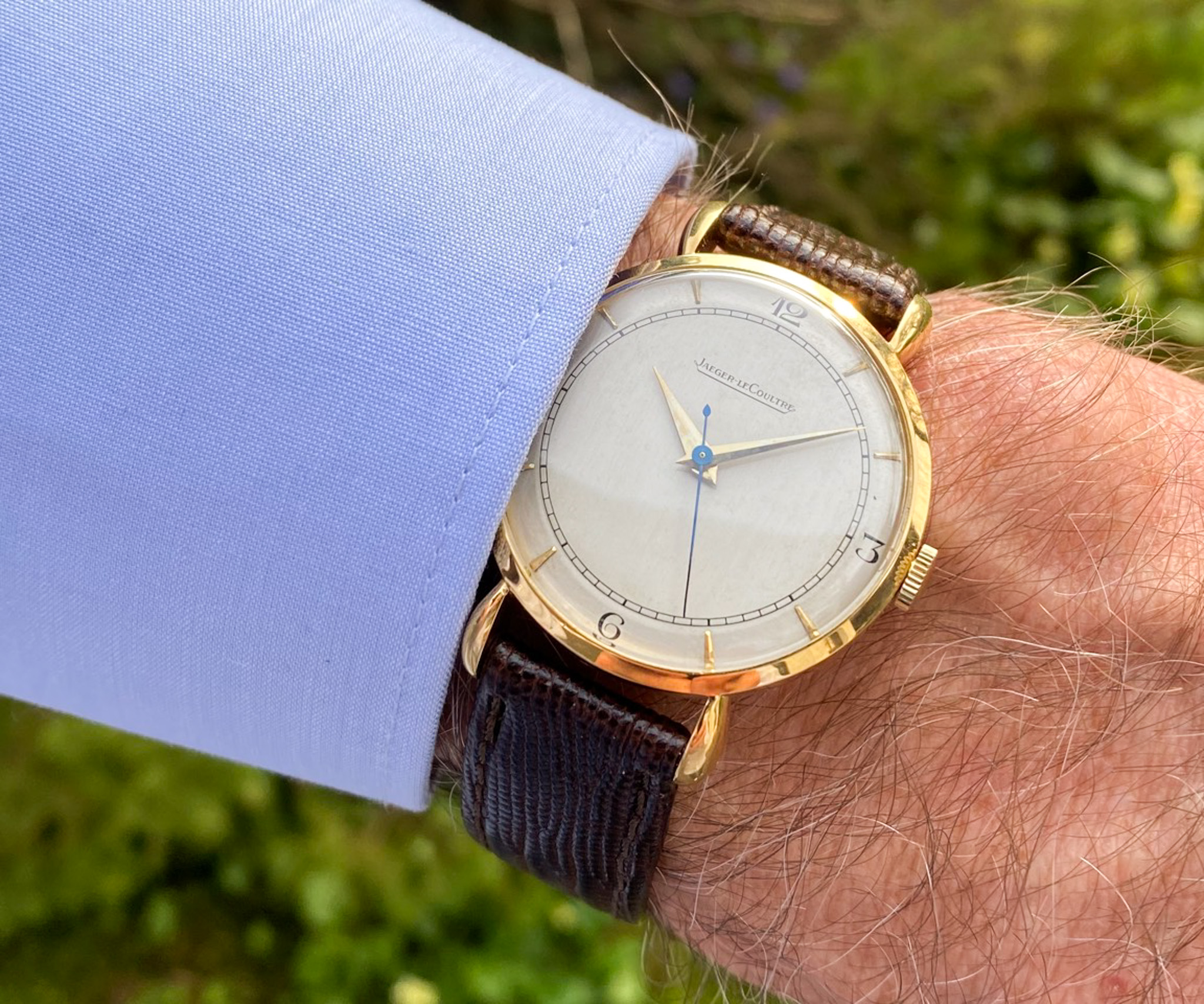 Jaeger Le Coultre 18K Gold 1953 Kal. 450/4C Drop Lugs