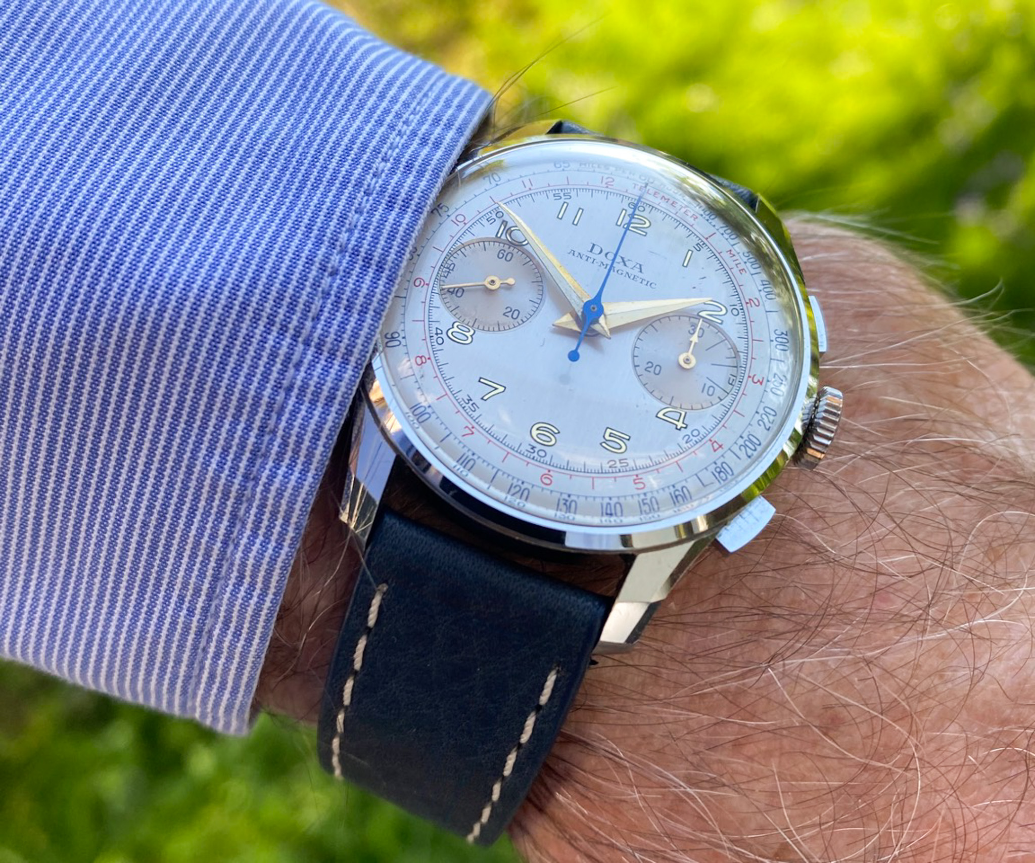 Doxa Chronograph Stahl 1948 Kal. Valjoux 22