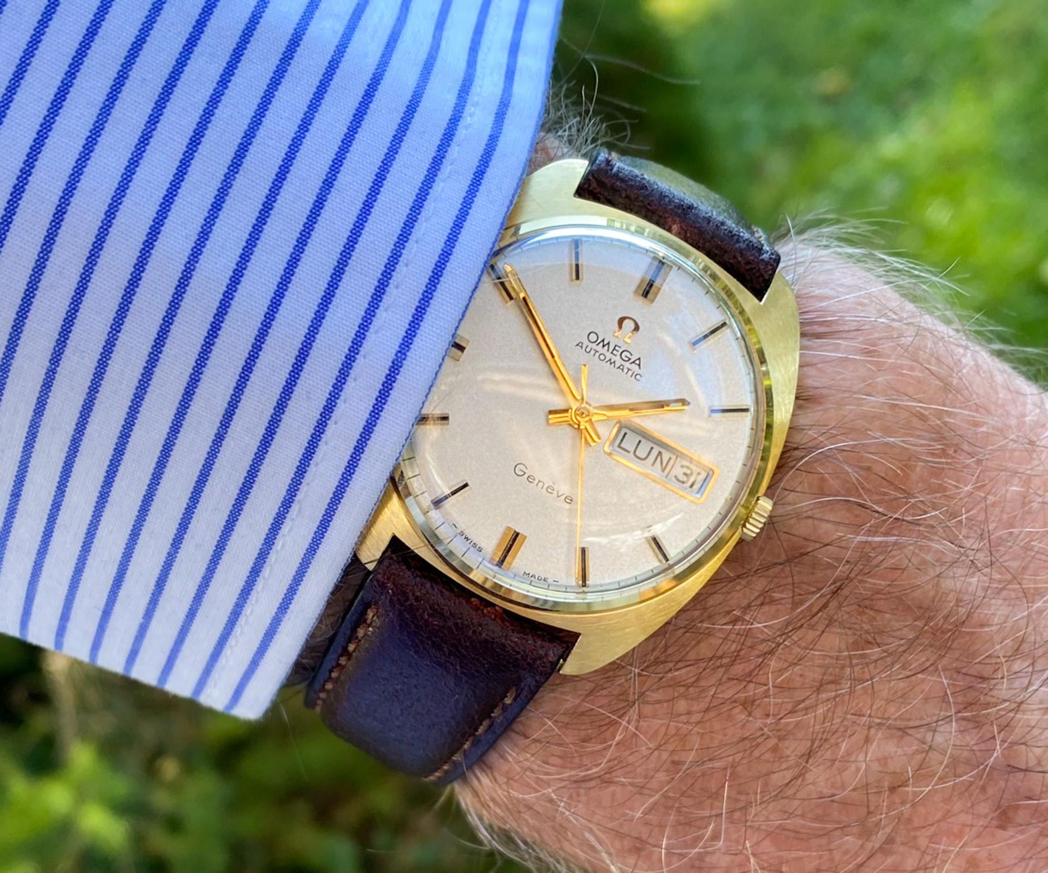 Omega Genève Day-Date 18K Gold 1970 Automatik