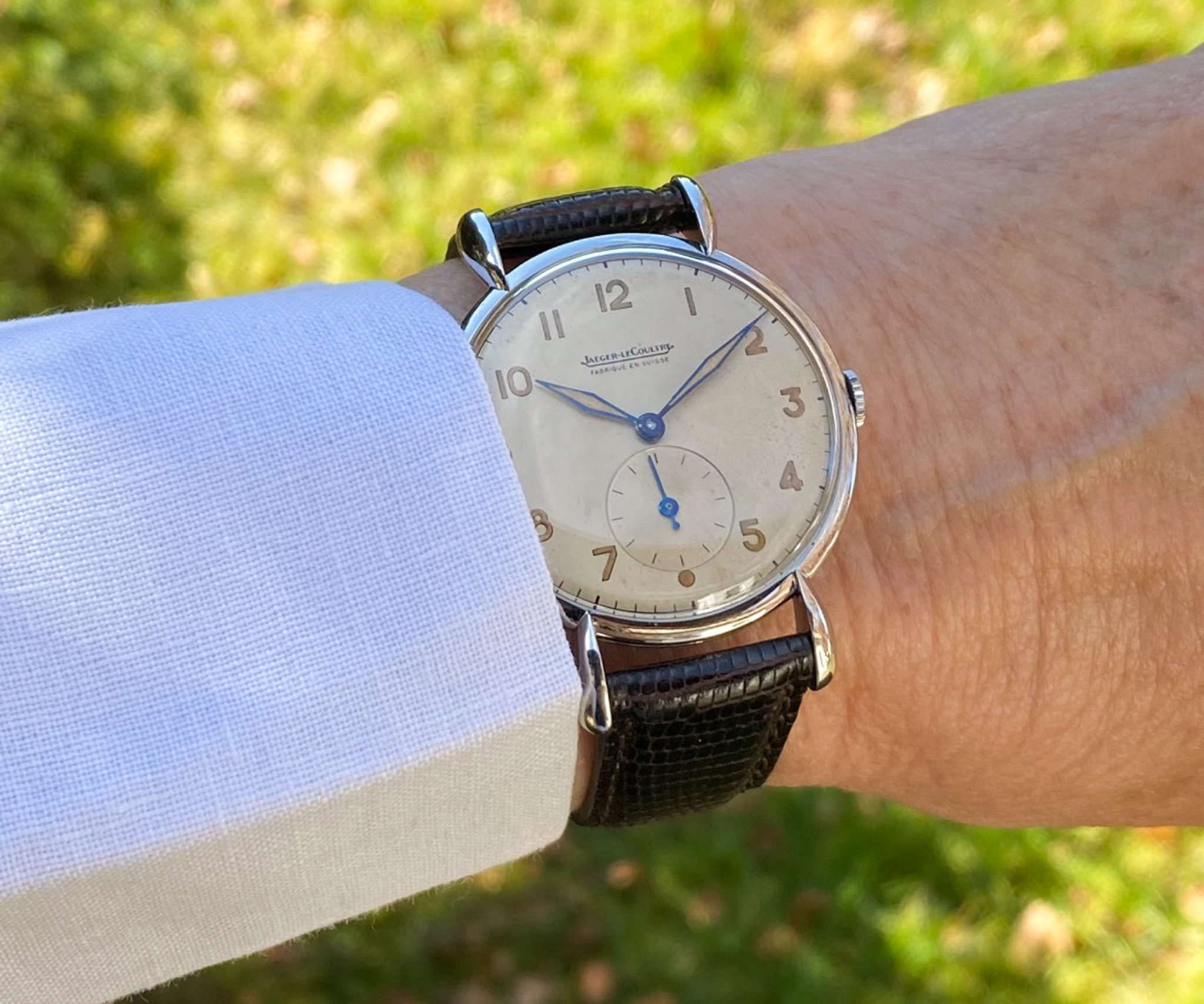 Jaeger Le Coultre Stahl 1948 Kal. 449 Tear Drop