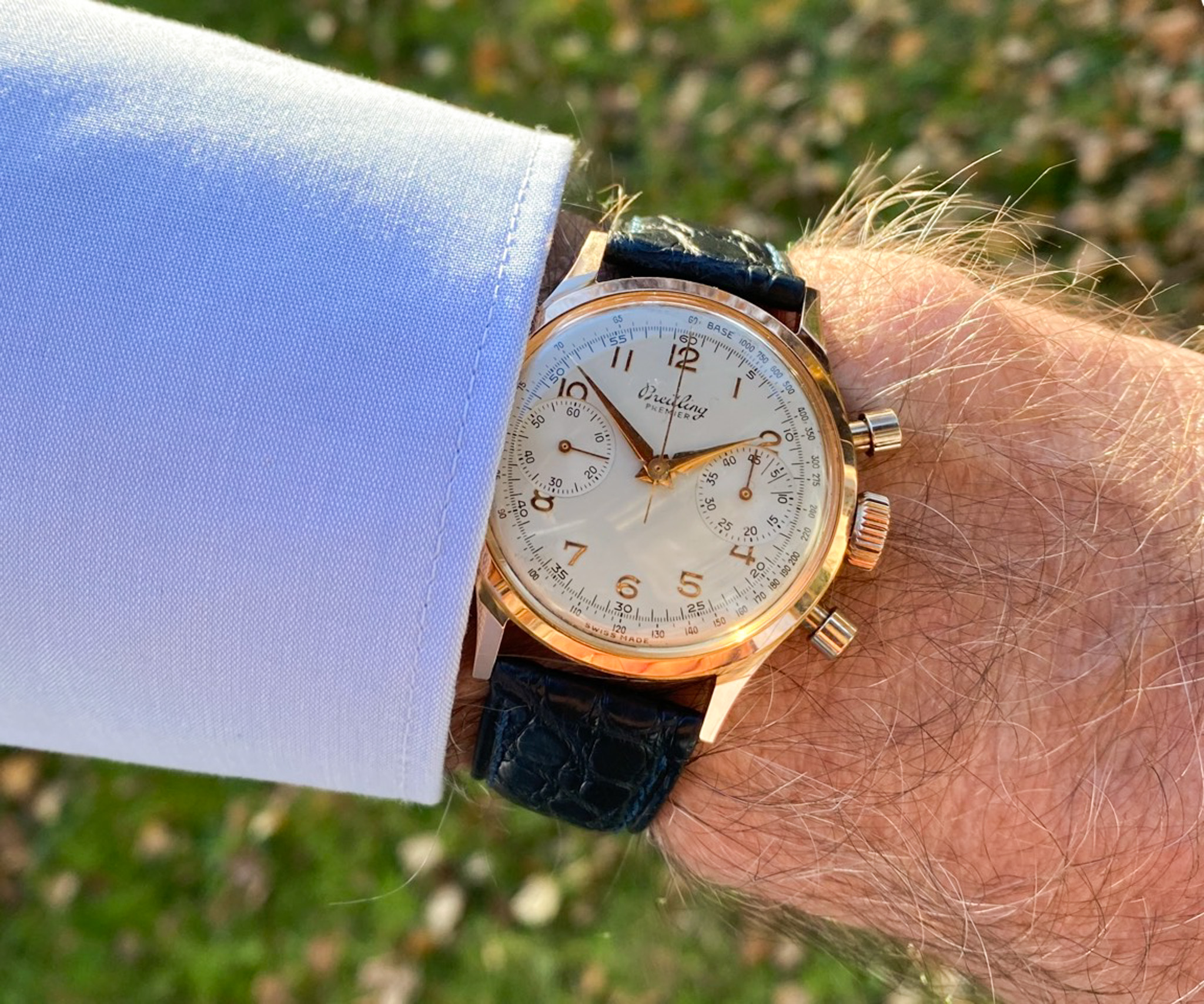 Breitling Chronograph Premier 18K Roségold 1950 Ref. 790 Venus 175