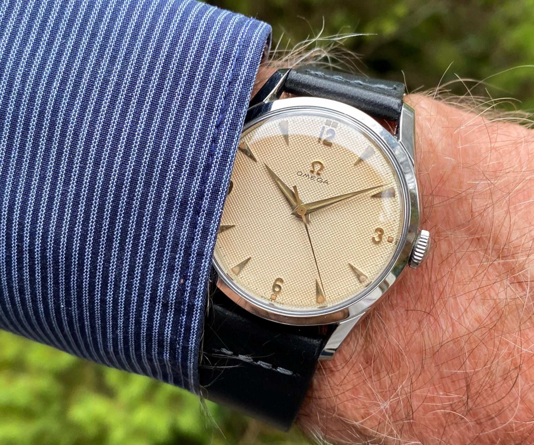 Omega steel 1951 Cal. 283 Ref. 2640 Guilloche