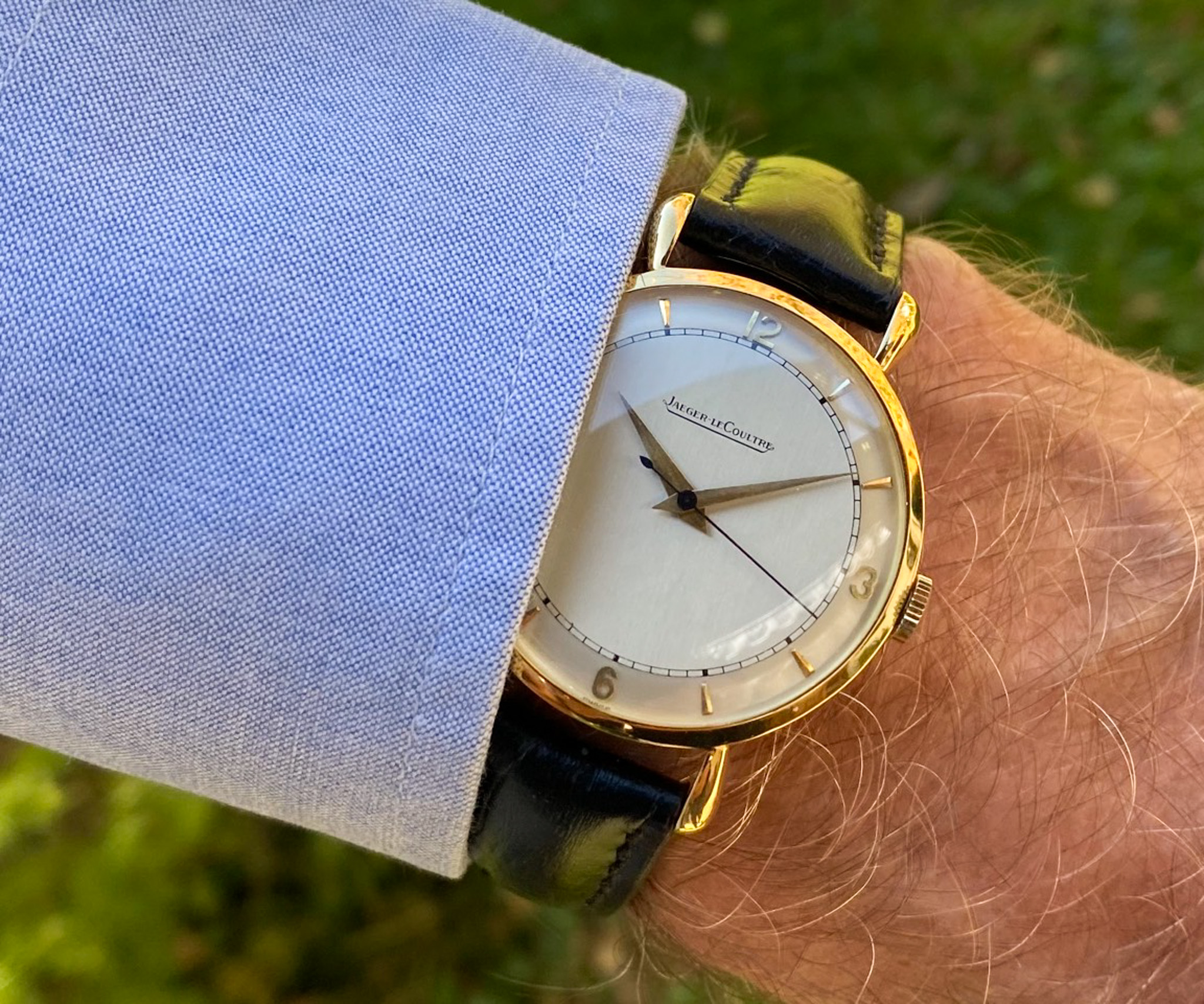 Jaeger Le Coultre 18K Gold 1952 Kal. 450 Drop Lugs