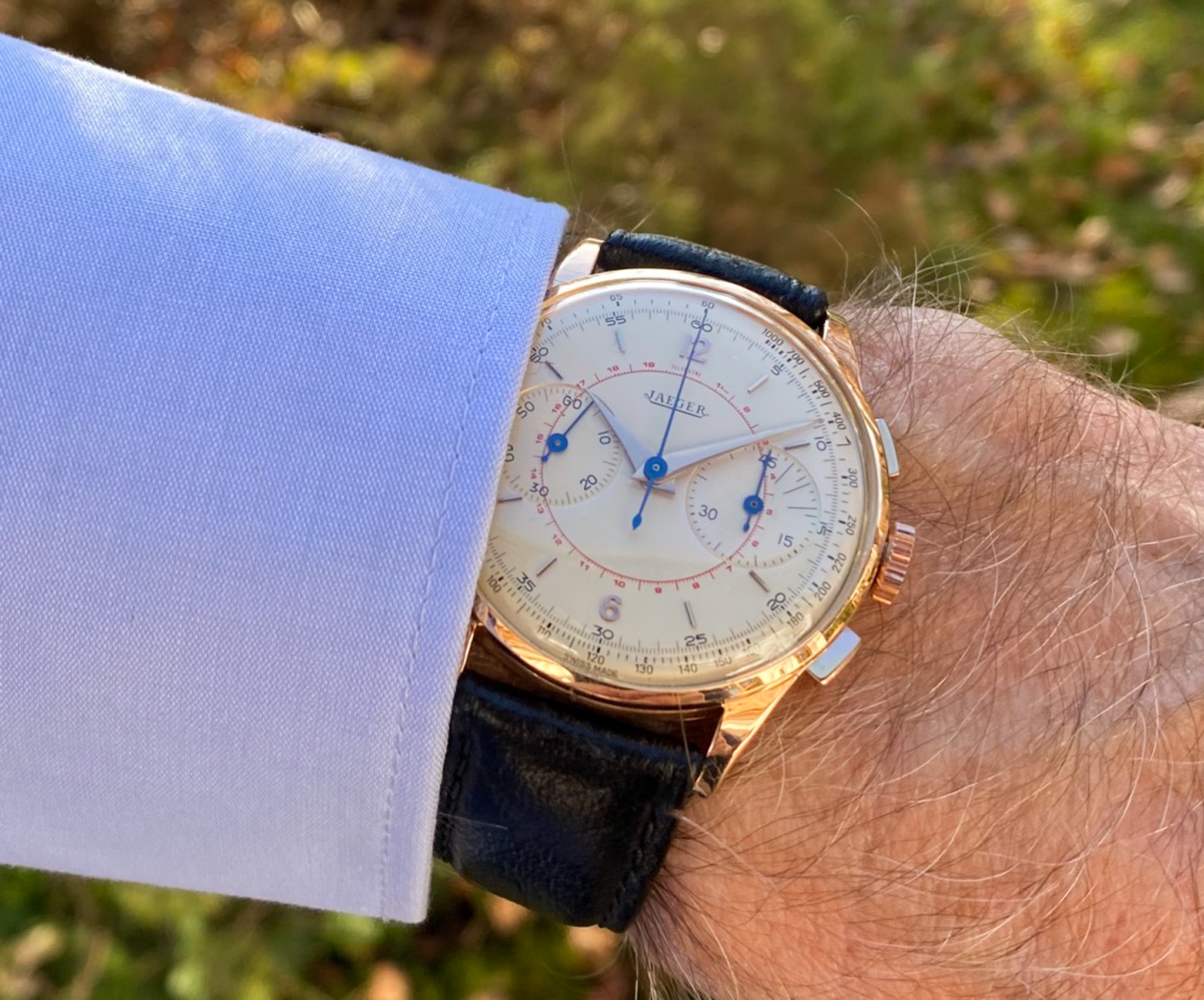 Jaeger Le Coultre Chronograph 18K Roségold 1952 Kal. 285