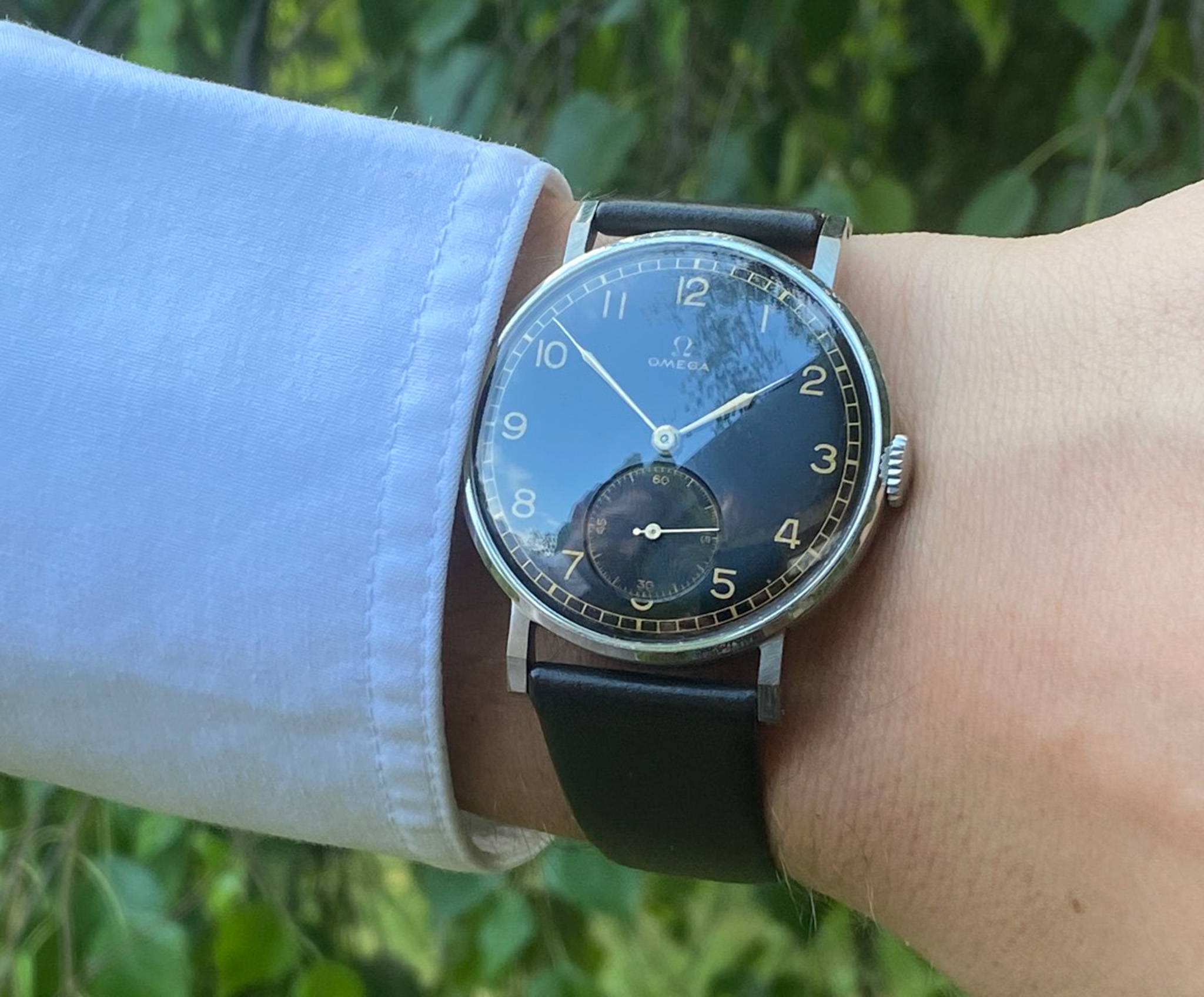 Omega Stahl 1940 Kal. 30T2 Jumbo Gilt Dial