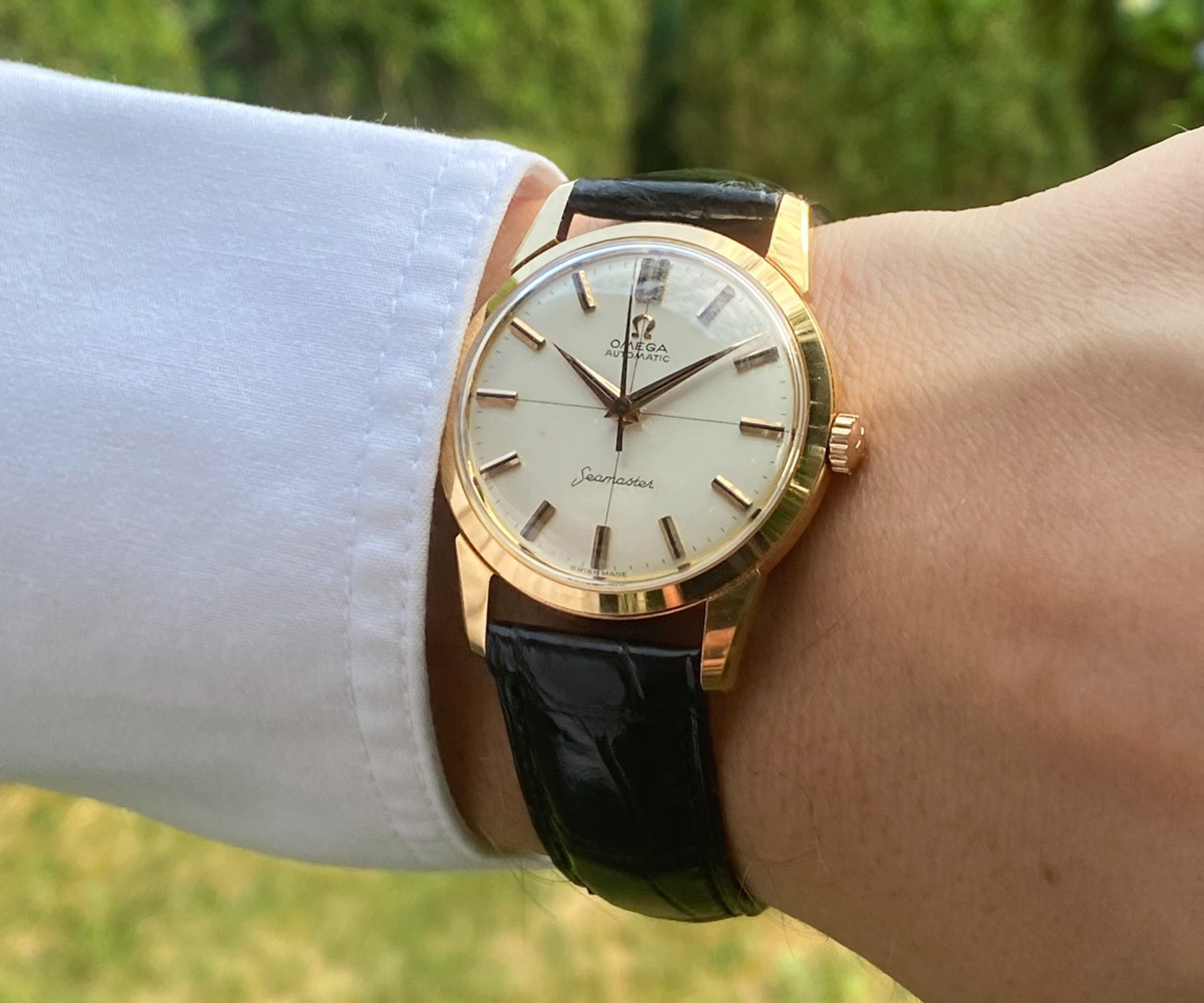 Omega Seamaster 18K Roségold 1961 Automatik NOS