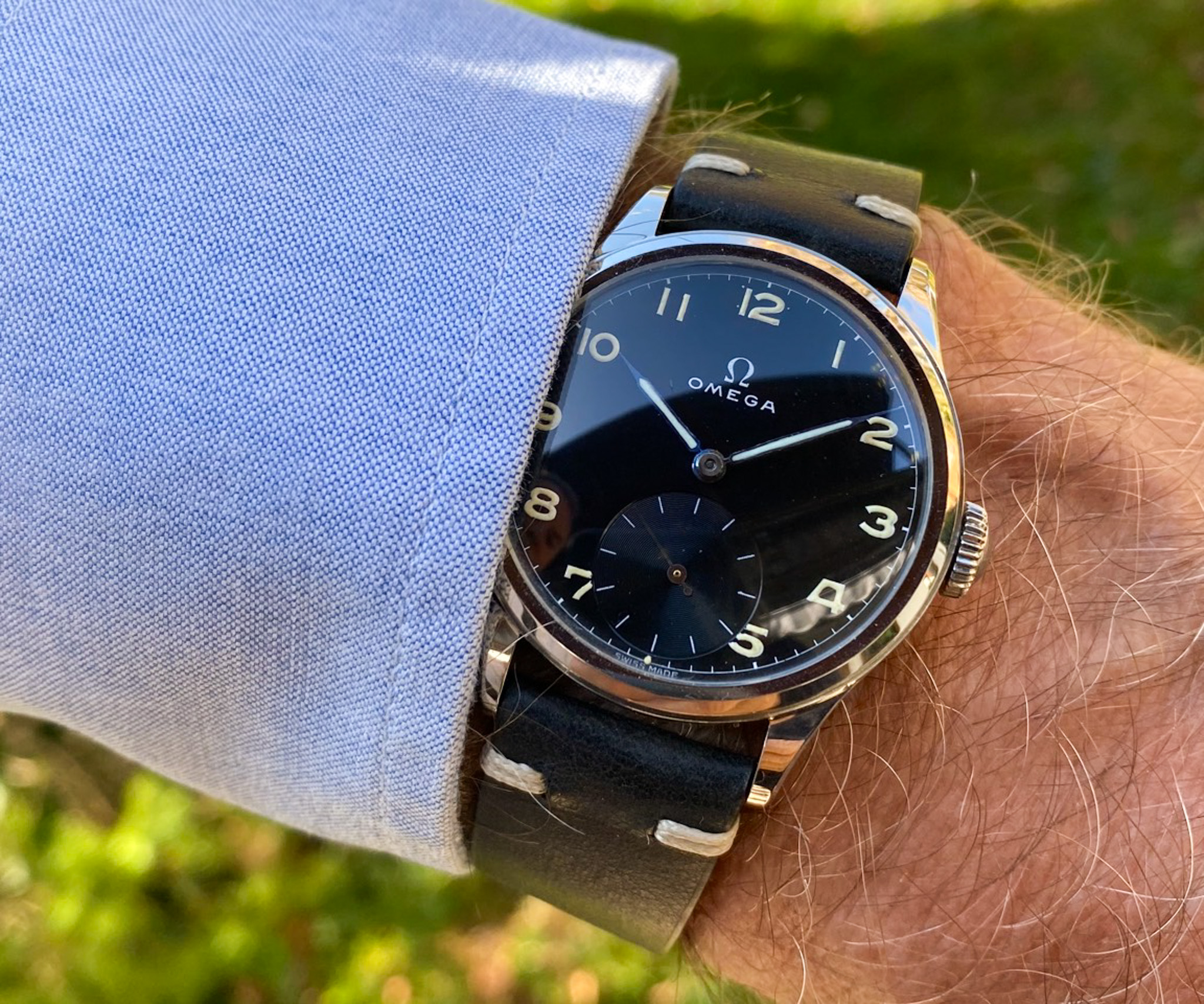 Omega Stahl 1939 Kal. 30T2 Black Glossy